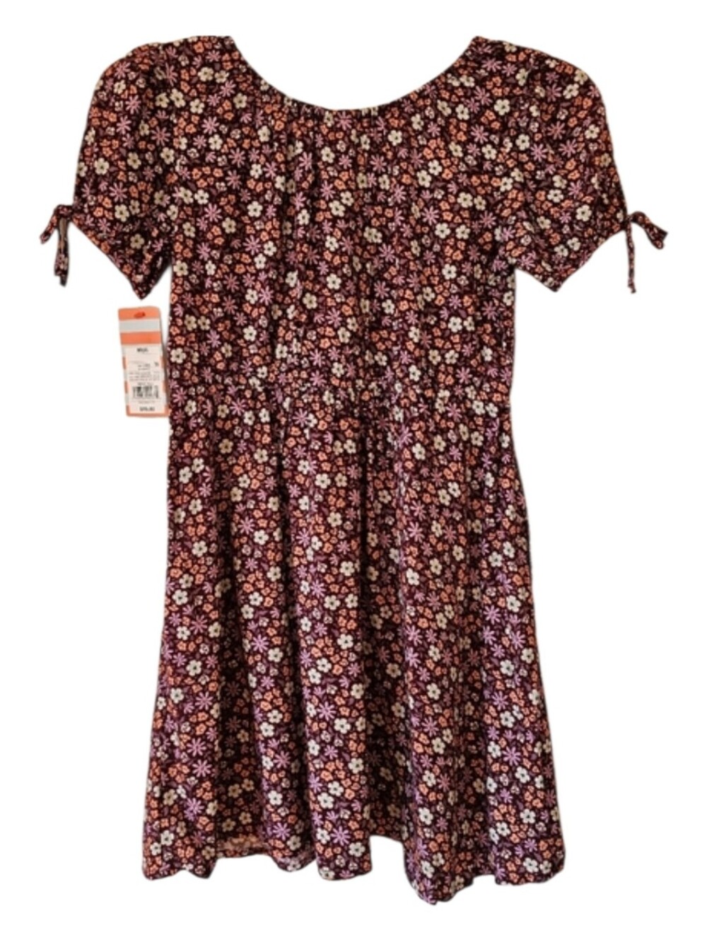 Cat &‎ Jack NWT Maroon Orange Floral Dress Girl's Size M (8)